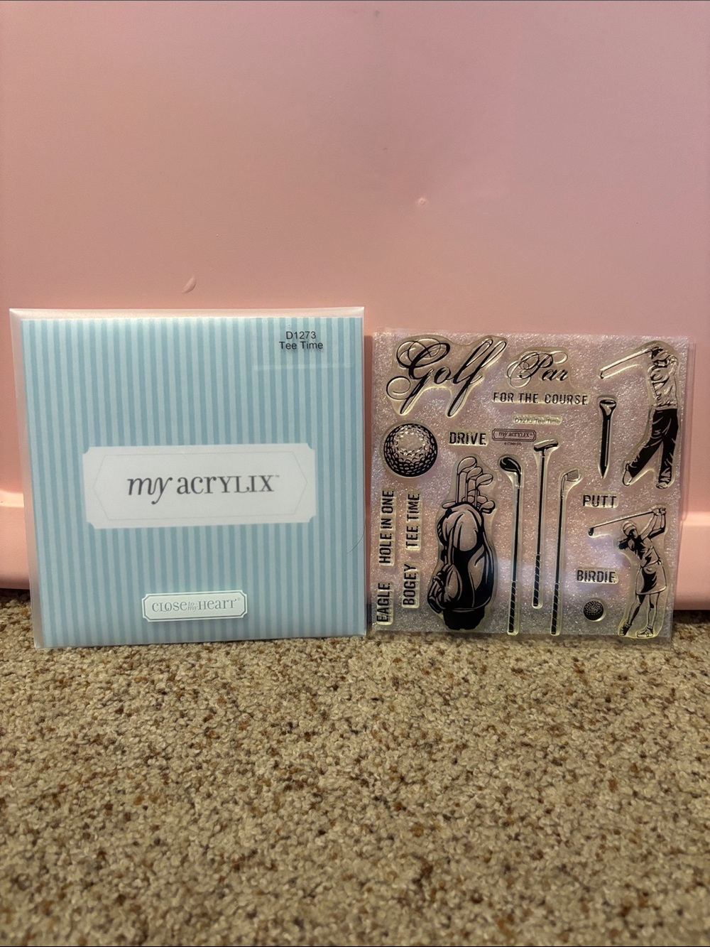 NEW Close To My Heart My Acrylix Golf Tee Time Stamp Set